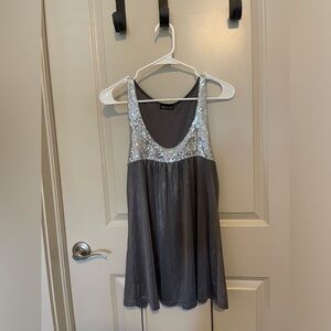 Y2K Wet Seal Top | Grey/Silver